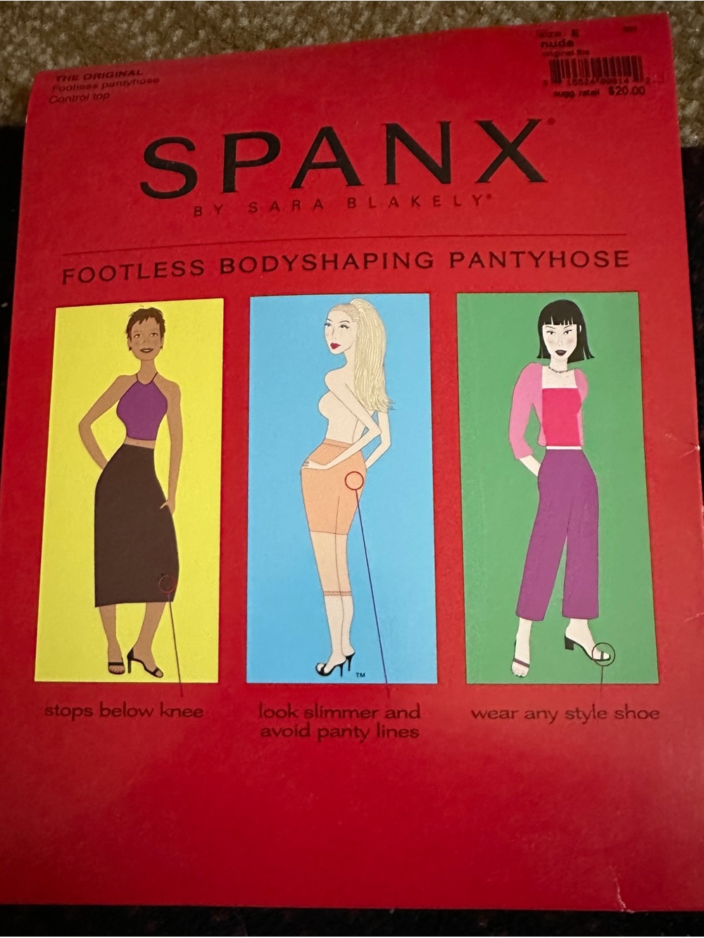 SPANX Red Packaging with Black Logo-Nude in Size E